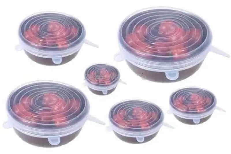 Zero Waste Co - 6 Pieces Set Universal Silicone Stretch Reusable Container Lids BPA Free