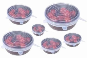 Zero Waste Co - 6 Pieces Set Universal Silicone Stretch Reusable Container Lids BPA Free