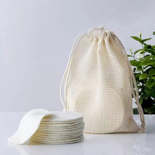 Zero Waste Co - Reusable Makeup Remover Pads, Eco-Friendly Cotton & Bamboo Rounds for Toner & Exfoliants, Includes Washable Bag for Laundry & Storage