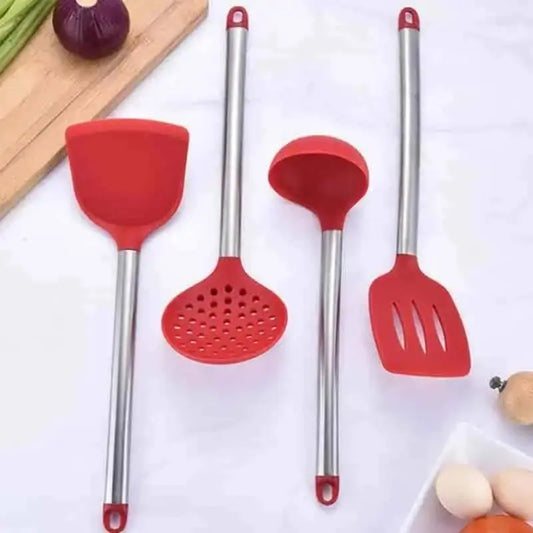 Zero Waste Co - 9pcs/set Stainless Steel Silicone Kitchen Utensil Set with Storage Bucket