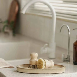 Bamboo brush with Sisal Agave bristles Pot Brush