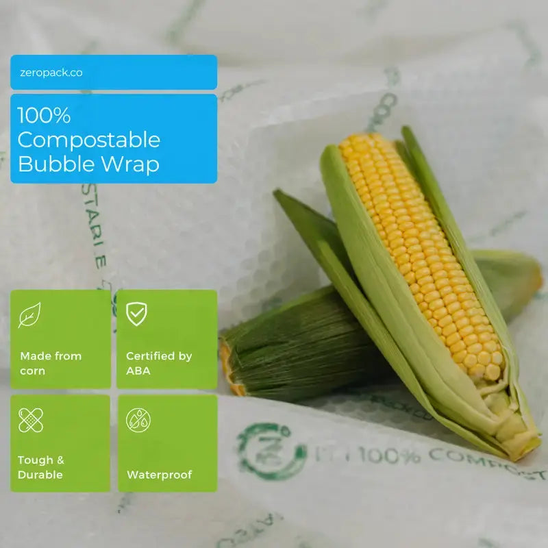 Zero Pack ABA Certified 100% Compostable, Sustainable Bubble Wrap - Zero Waste Co